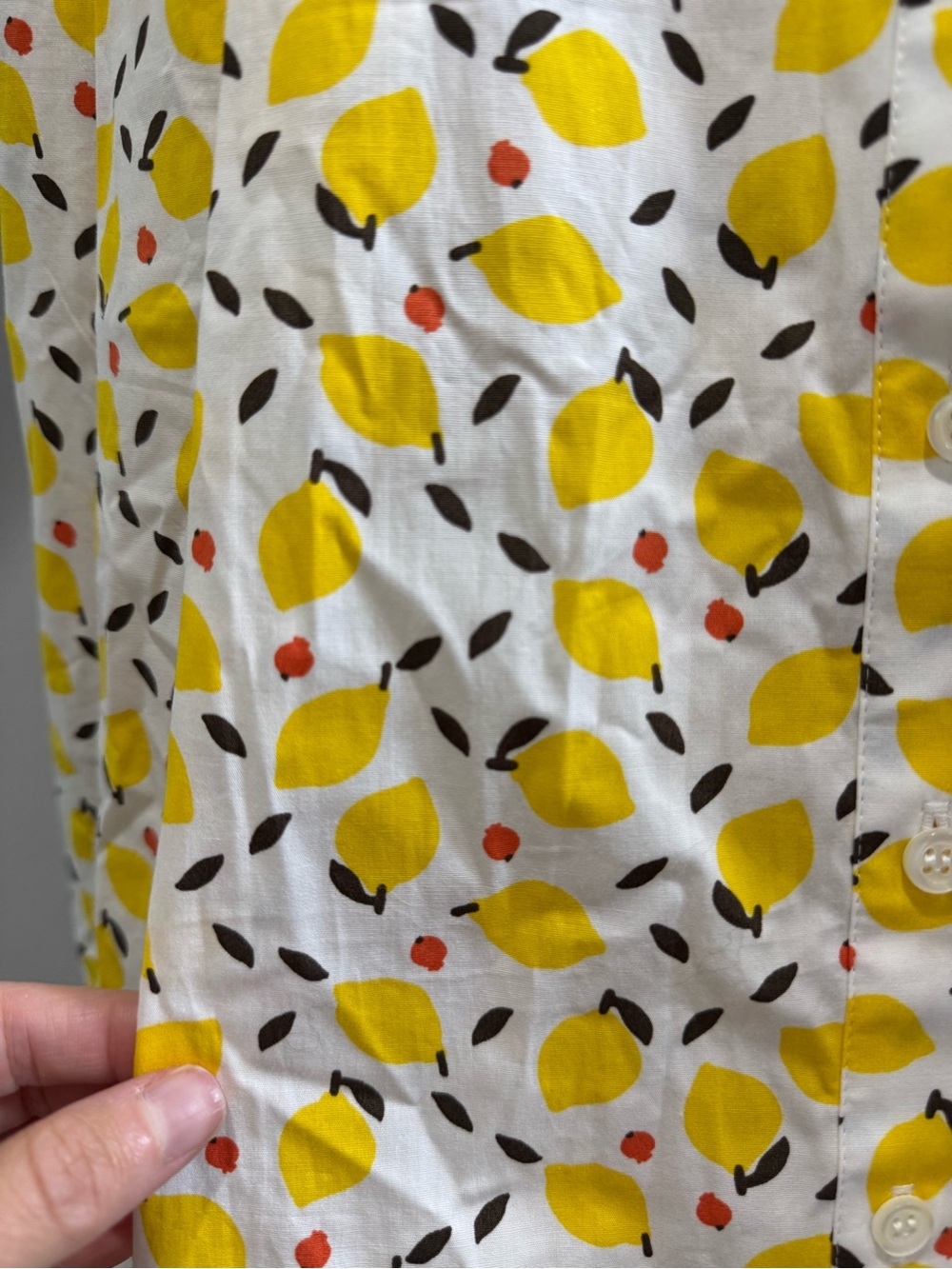 Boden Shirt Dress Size 4R White Lemon Print Anastasia Button Down Belt Like New - Picture 4 of 9